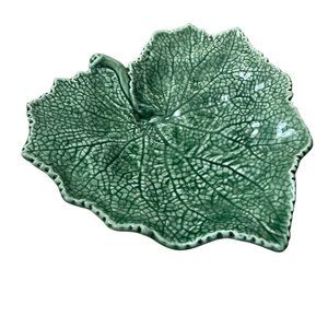 Bordallo Pinheiro Cabbage Leaf Candy Nut Serving Bowl Dish Green Portugal